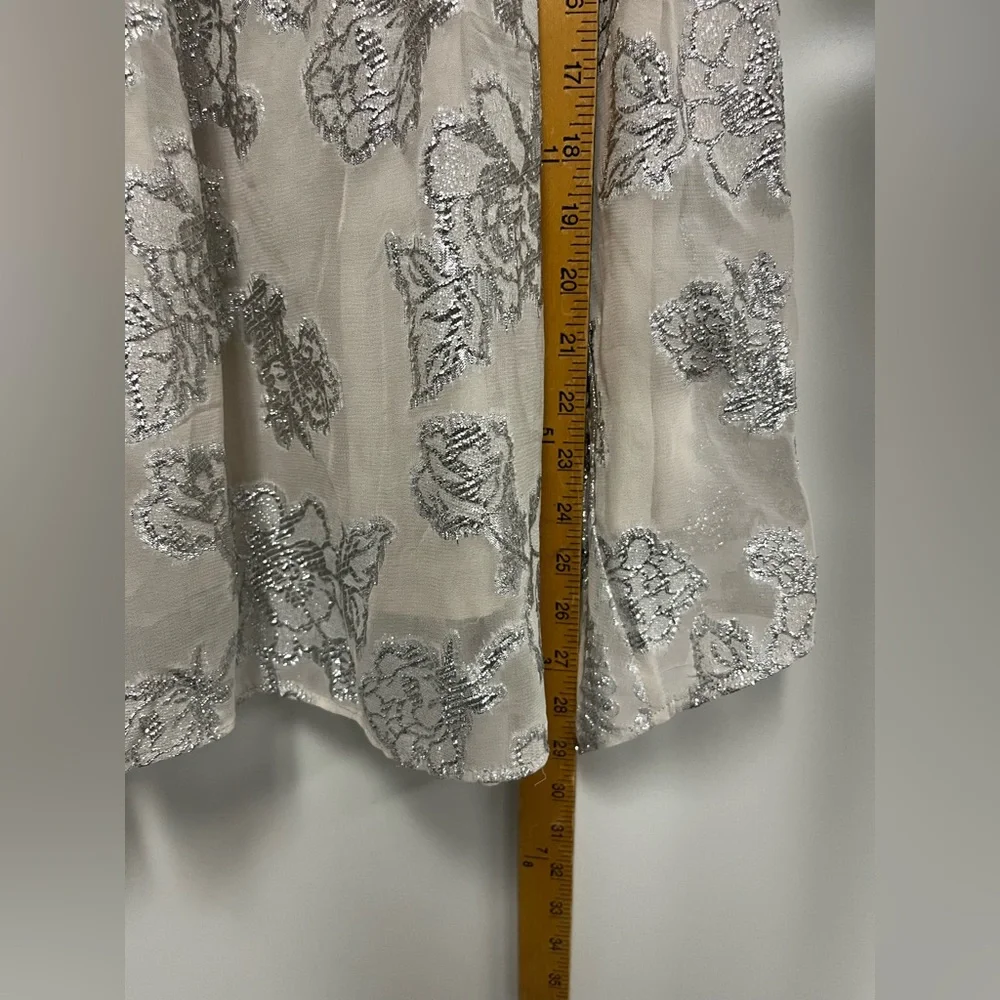 Free People Silver Metallic Strapless Gardenia Mini Dress Sz. M NWOT‎
